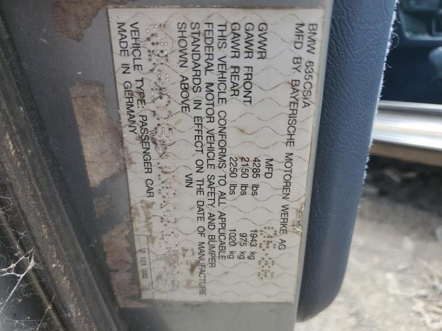 WBAEC8400G0613586 - 1986 BMW 635 CSI AUTOMATIC Mavi fotoğraf 12