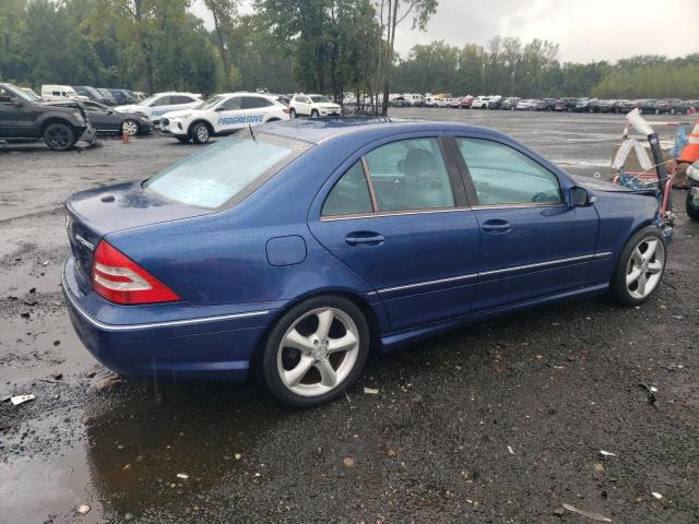 WDBRF40J55F720869 - 2005 MERCEDES-BENZ C 230K SPORT SEDAN BLUE photo 3