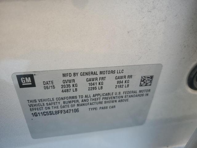 1G11C5SL8FF347106 - 2015 CHEVROLET MALIBU 1LT 银色 照片 12