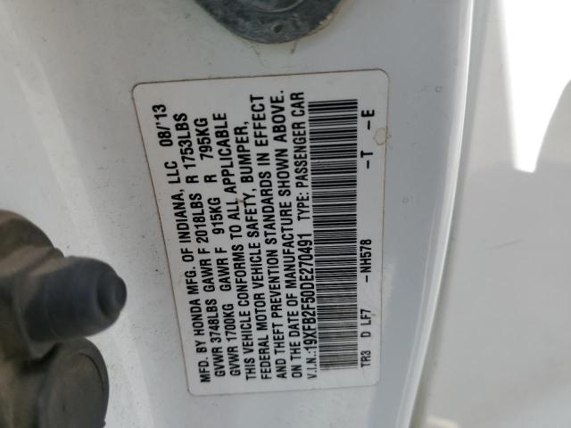 19XFB2F50DE270491 - 2013 HONDA CIVIC LX 白色 照片 12