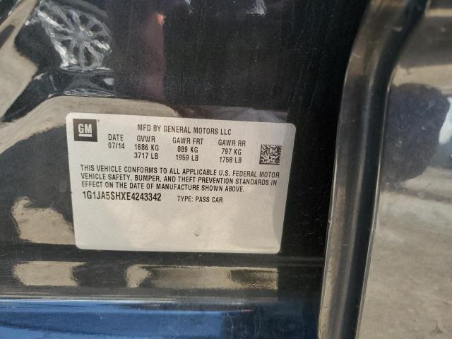 1G1JA5SHXE4243342 - 2014 CHEVROLET SONIC LS CHARCOAL photo 12