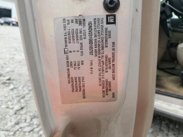 1GNDV23108D186797 - 2008 CHEVROLET UPLANDER LS BEIGE photo 13