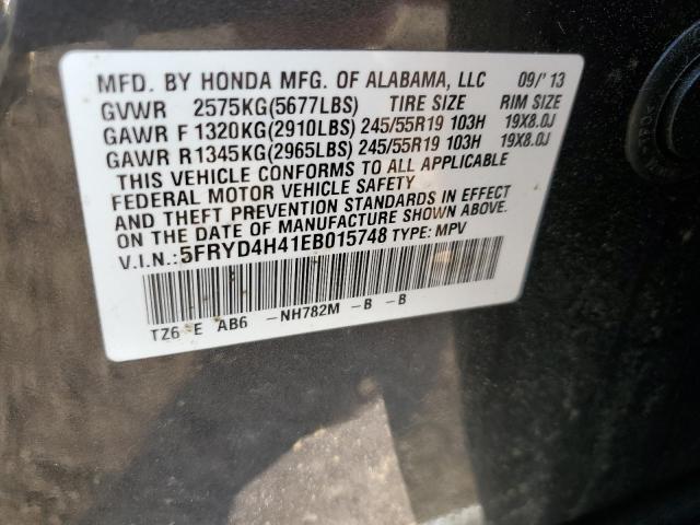 5FRYD4H41EB015748 - 2014 ACURA MDX TECHNOLOGY Gris foto 13