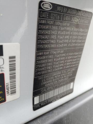 SALWR2VF6GA649761 - 2016 LAND ROVER RANGE ROVE HSE SILVER photo 13