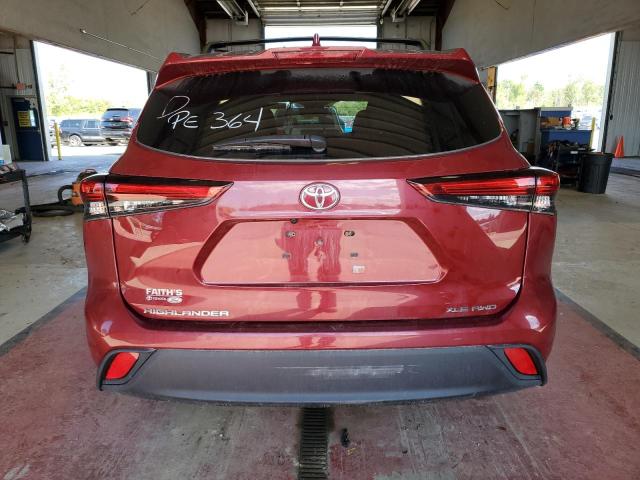 5TDGZRBH4MS061530 - 2021 TOYOTA HIGHLANDER XLE Բորդո լուսանկար 6