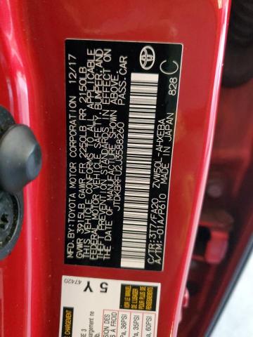 JTDKBRFU2J3588260 - 2018 TOYOTA PRIUS 红色 照片 12