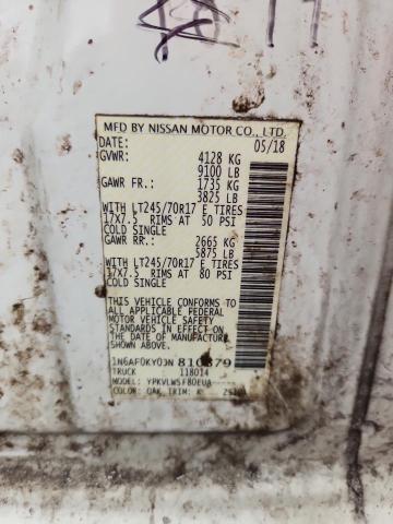 1N6AF0KY0JN810879 - 2018 NISSAN NV 2500 S Ақ фото 13