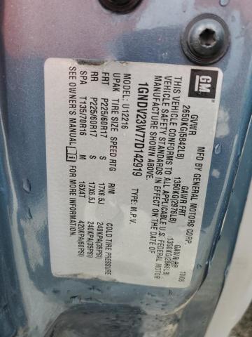 1GNDV23W77D142919 - 2007 CHEVROLET UPLANDER LS BLUE photo 13