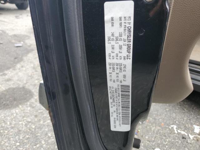 2C4RC1BGXCR400852 - 2012 CHRYSLER TOWN & COU TOURING BLACK photo 13