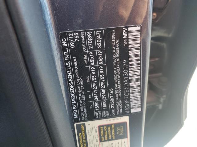 4JGDF7CE6DA130179 - 2013 MERCEDES-BENZ GL 450 4MATIC CHARCOAL photo 12