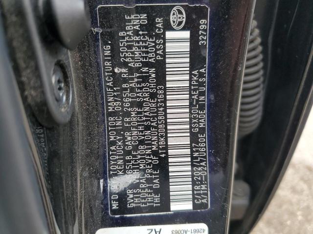 4T1BK3DB5BU431683 - 2011 TOYOTA AVALON BASE 黑色 照片 12