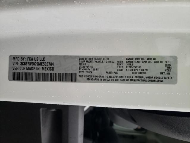 3C6ERVDG9ME502784 - 2021 RAM PROMASTER 2500 HIGH თეთრი ფოტო 13