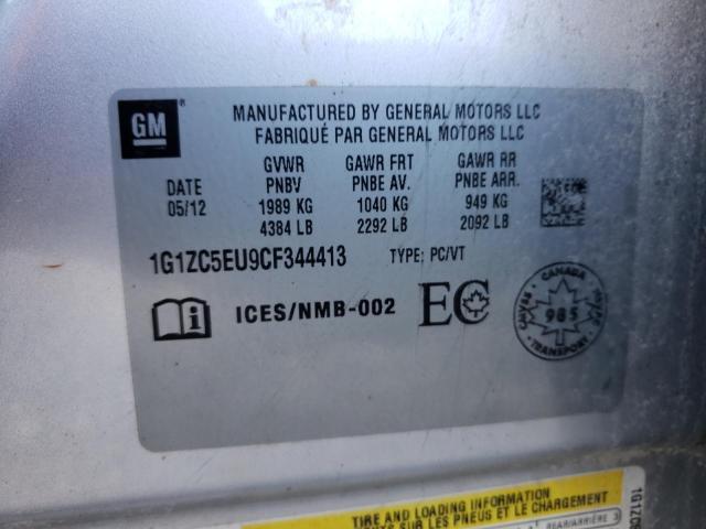 1G1ZC5EU9CF344413 - 2012 CHEVROLET MALIBU 1LT SILVER photo 10