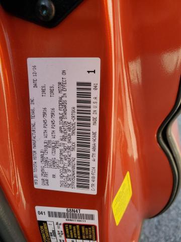 5TFRX5GN6HX082742 - 2017 TOYOTA TACOMA ACCESS CAB ნარინჯისფერი ფოტო 12