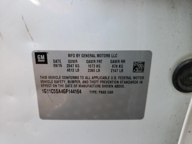 1G11C5SA4GF144164 - 2016 CHEVROLET MALIBU LIM LT 白色 照片 10