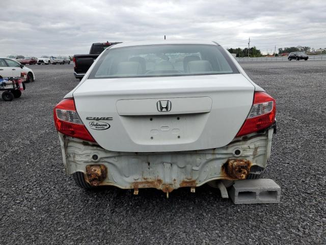 2HGFB2E42CH020263 - 2012 HONDA CIVIC LX WHITE photo 6