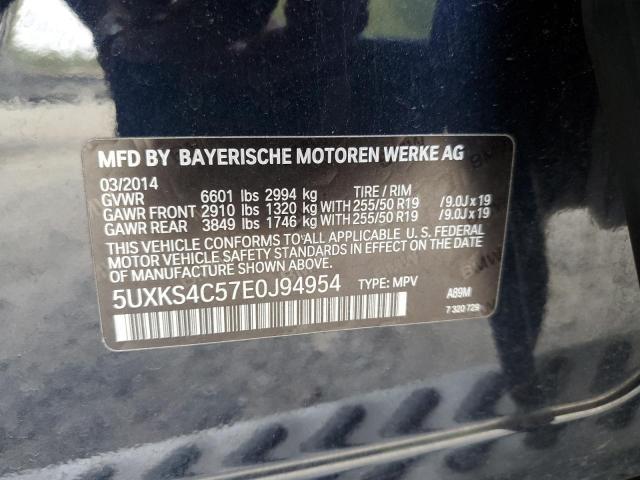 5UXKS4C57E0J94954 - 2014 BMW X5 XDRIVE35D BLUE photo 13