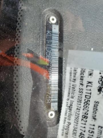 KL1TD56608B211748 - 2008 CHEVROLET AVEO BASE BLUE photo 12