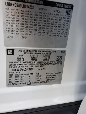 LRBFXCSA9LD014262 - 2020 BUICK ENVISION ESSENCE WHITE photo 12