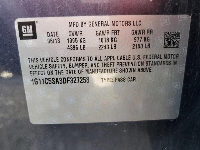 1G11C5SA3DF327258 - 2013 CHEVROLET MALIBU 1LT 蓝色 照片 12