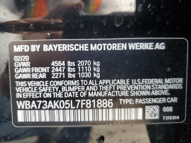 WBA73AK05L7F81886 - 2020 BMW 228XI أسود صورة 12