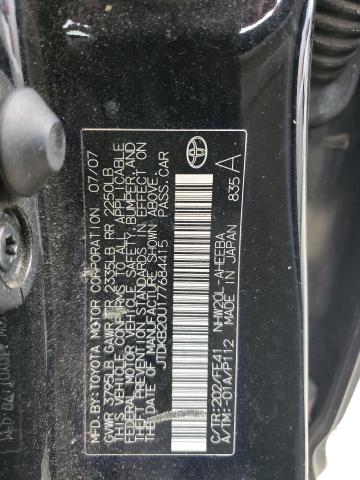 JTDKB20U177684415 - 2007 TOYOTA PRIUS BLACK photo 12