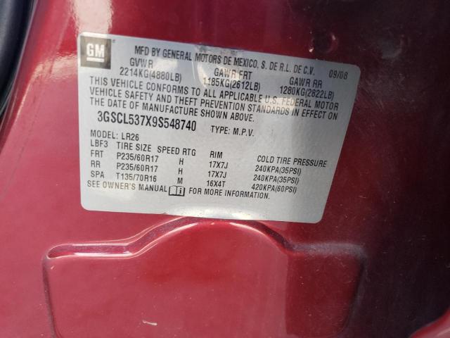 3GSCL537X9S548740 - 2009 SATURN VUE XR RED photo 13