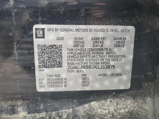 3GNCJRSB2KL213879 - 2019 CHEVROLET TRAX PREMIER BLACK photo 12