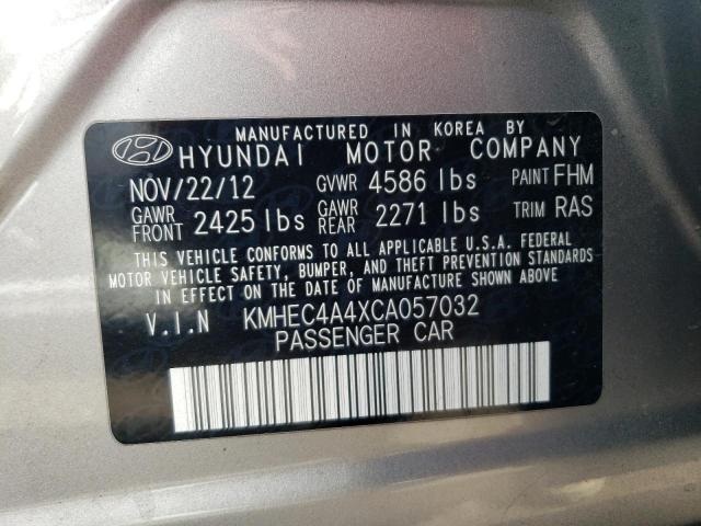 KMHEC4A4XCA057032 - 2012 HYUNDAI SONATA HYBRID SILVER photo 12