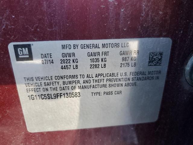 1G11C5SL9FF130583 - 2015 CHEVROLET MALIBU 1LT 红色 照片 13