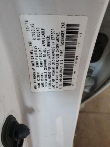 1HGCR2F86HA091875 - 2017 HONDA ACCORD EXL WHITE photo 13