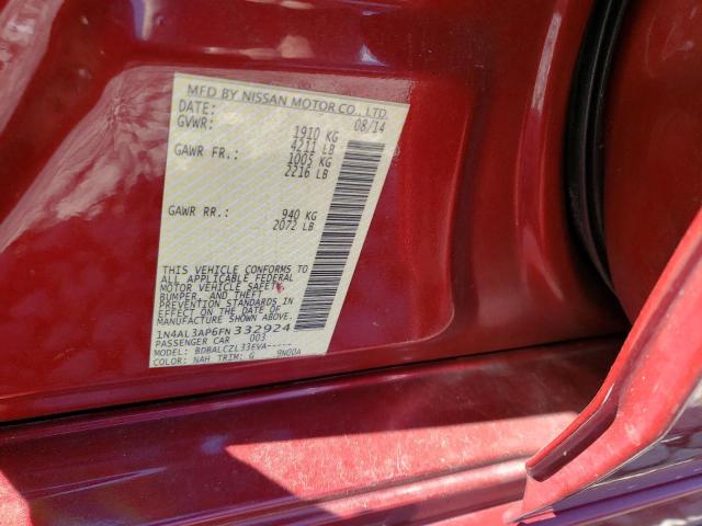 1N4AL3AP6FN332924 - 2015 NISSAN ALTIMA 2.5 RED photo 12