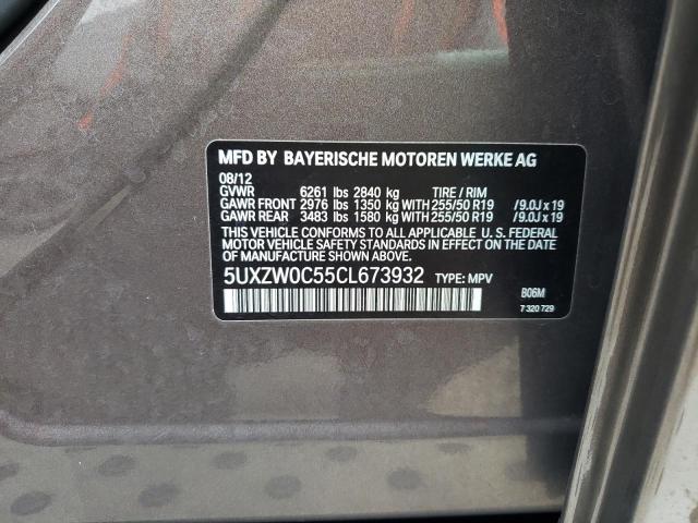 5UXZW0C55CL673932 - 2012 BMW X5 XDRIVE35D BROWN photo 13