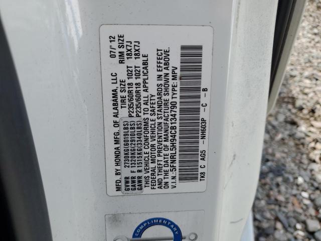 5FNRL5H94CB134790 - 2012 HONDA ODYSSEY TOURING Weiß Foto 13