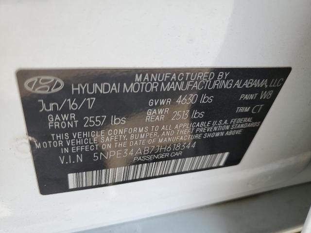 5NPE34AB7JH618344 - 2018 HYUNDAI SONATA SPORT WHITE photo 12