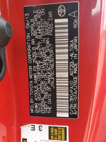 JTKJF5C76E3070917 - 2014 TOYOTA SCION TC 红色 照片 12