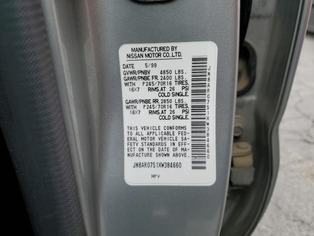 JN8AR07S1XW384660 - 1999 NISSAN PATHFINDER LE 银色 照片 12