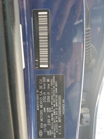 3KPF24AD8KE064360 - 2019 KIA FORTE FE BLUE photo 12