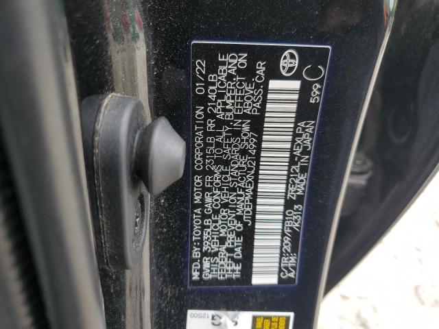 JTDEPMAEXNJ214997 - 2022 TOYOTA COROLLA LE BLACK photo 12