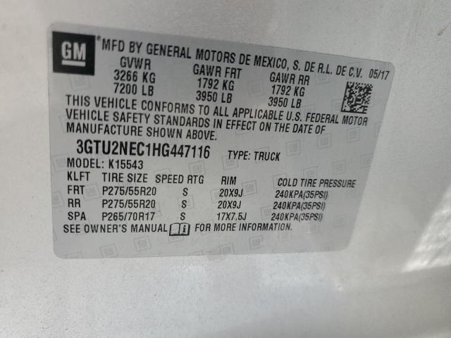 3GTU2NEC1HG447116 - 2017 GMC SIERRA K1500 SLT SILVER photo 12