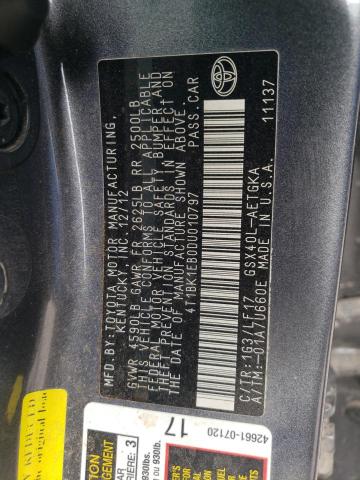 4T1BK1EB0DU010797 - 2013 TOYOTA AVALON BASE 黑色 照片 13