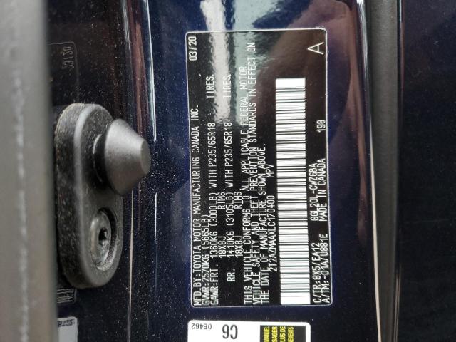 2T2AZMAAXLC170400 - 2020 LEXUS RX 350 BASE 蓝色 照片 14