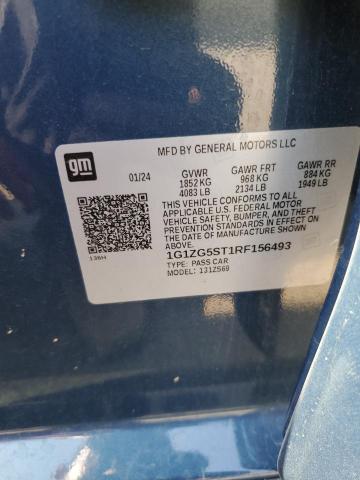 1G1ZG5ST1RF156493 - 2024 CHEVROLET MALIBU RS BLUE photo 12