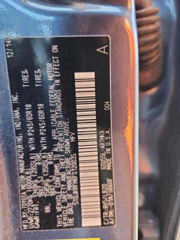 5TDJKRFH6FS120035 - 2015 TOYOTA HIGHLANDER XLE BLUE photo 12