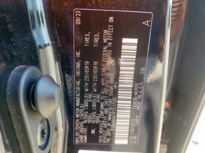 5TDKDRAH2PS517085 - 2023 TOYOTA HIGHLANDER L Чорний фото 13