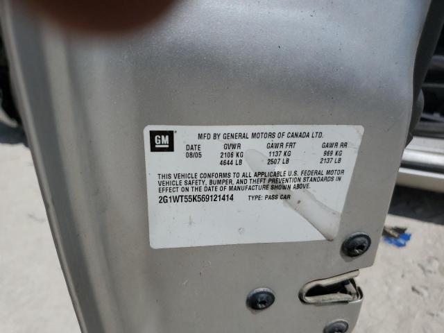 2G1WT55K569121414 - 2006 CHEVROLET IMPALA LT SILVER photo 12