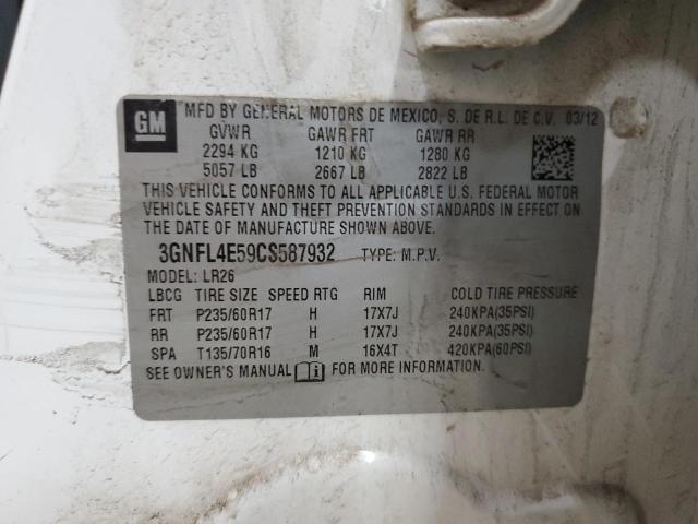 3GNFL4E59CS587932 - 2012 CHEVROLET CAPTIVA SPORT 白色 照片 13