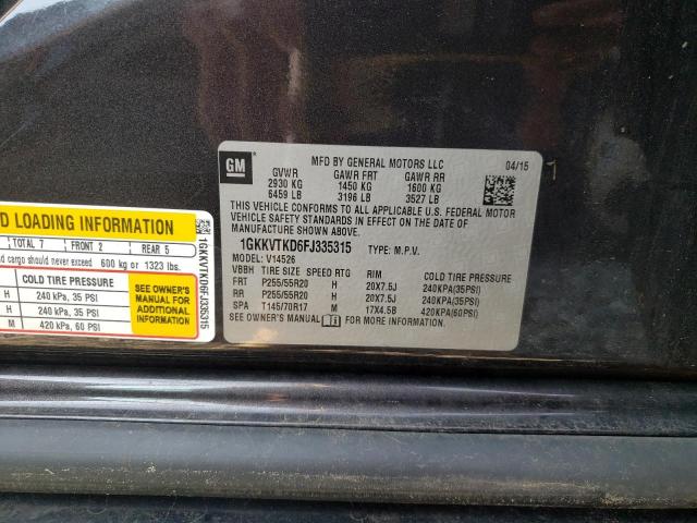 1GKKVTKD6FJ335315 - 2015 GMC ACADIA DENALI GRAY photo 13