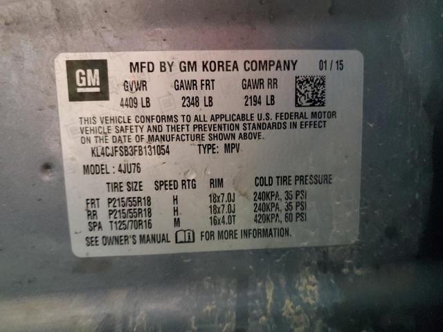 KL4CJFSB3FB131054 - 2015 BUICK ENCORE CONVENIENCE Արծաթագույն լուսանկար 13