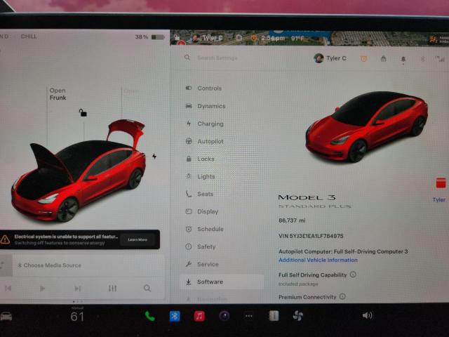 5YJ3E1EA1LF784975 - 2020 TESLA MODEL 3 Червоний фото 9